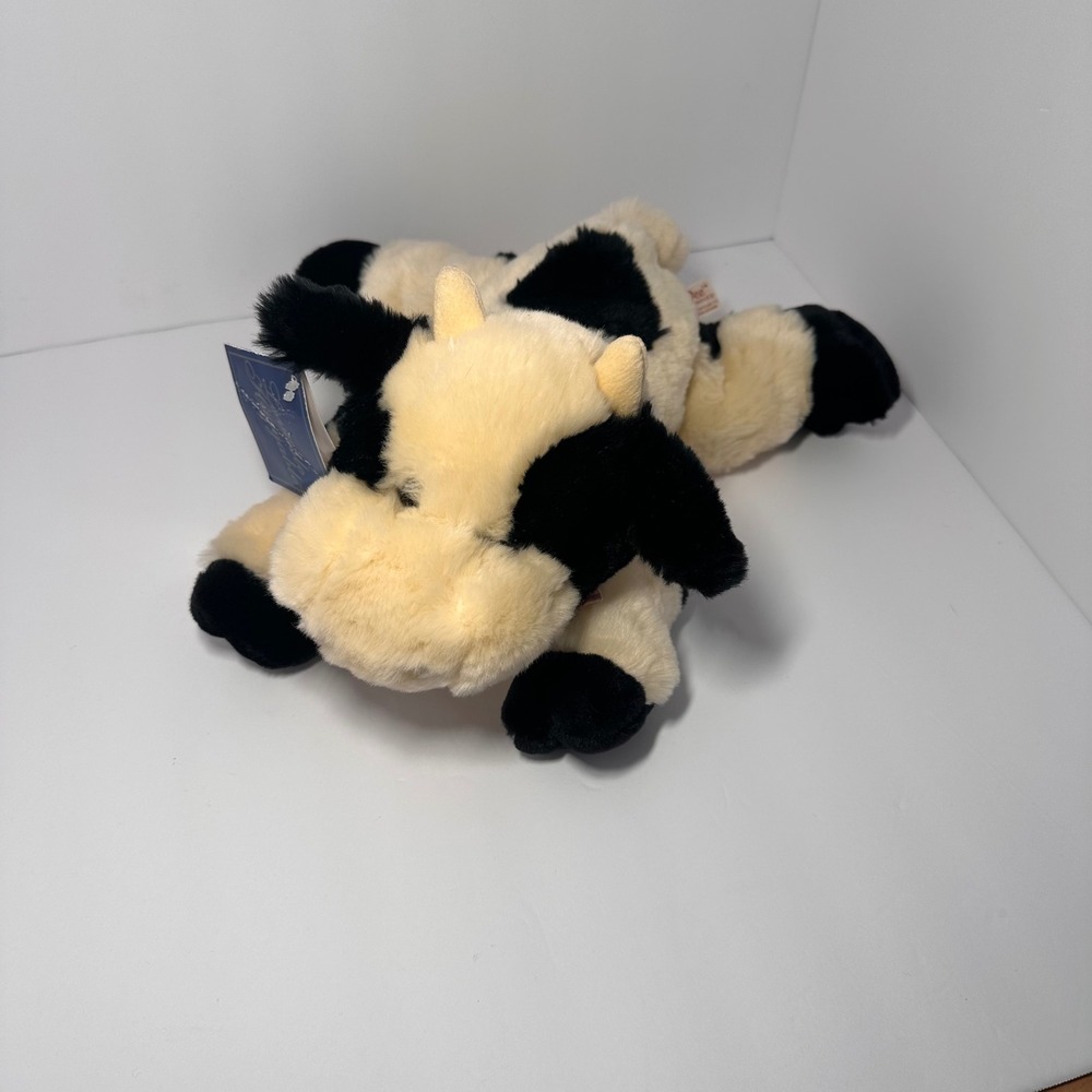 Dan Dee Collectors Choice‎ Lovable Huggable Cow Plush Black Cream Spotted Bow